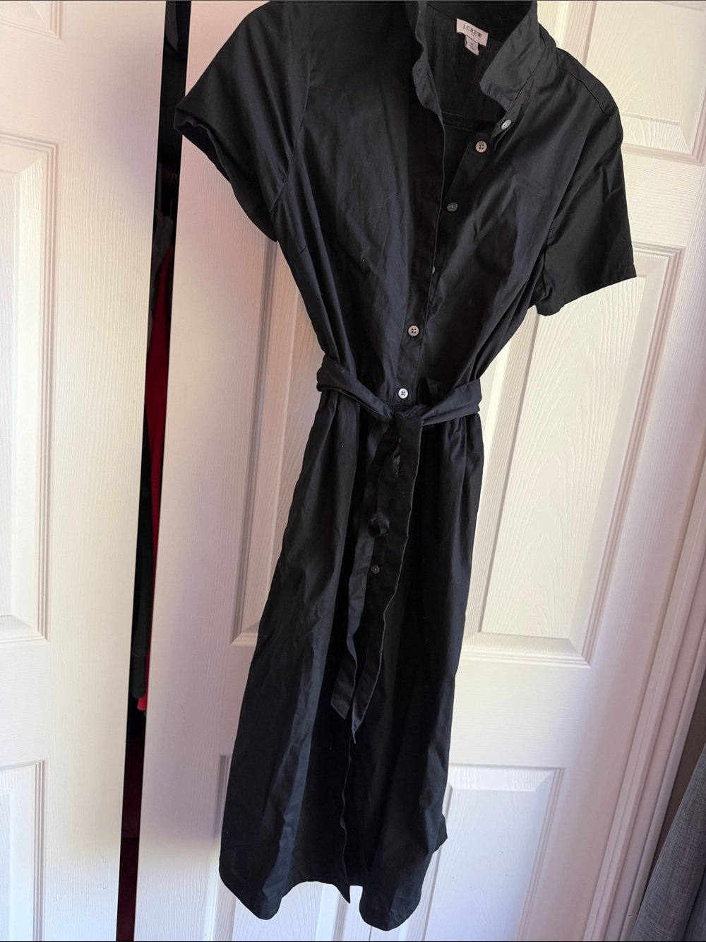 J. Crew Black Short-Sleeve Button-Down Shirt Dress - Picture 2 of 3